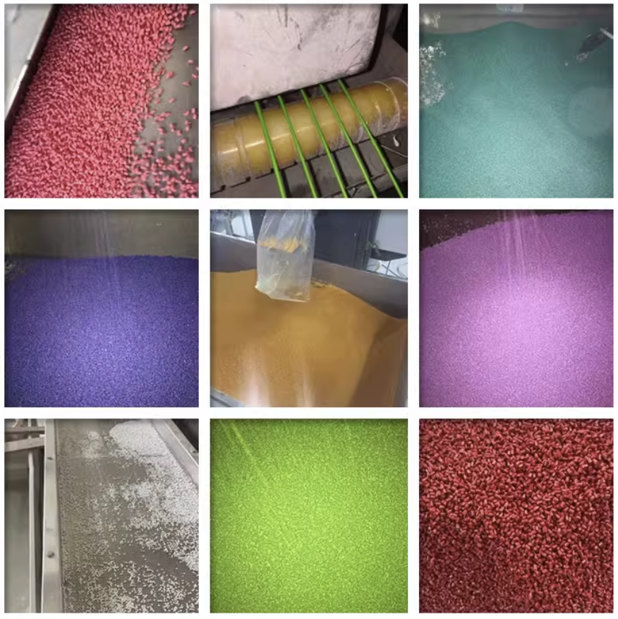 Custom color masterbatch samples in multiple shades